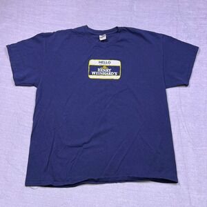 Henry Weinards Beer T Shirt Mens XL Navy Blue Gildan Ultra Cotton Graphic Tee